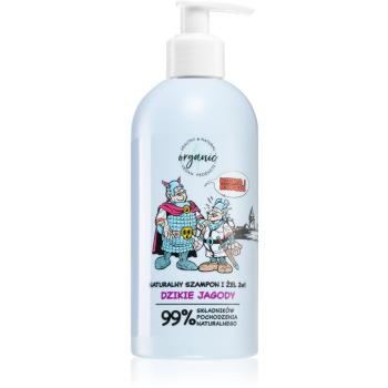 4Organic Kajko & Kokosz Wild Berries sampon si gel de baie 2 in 1 pentru copii 350 ml