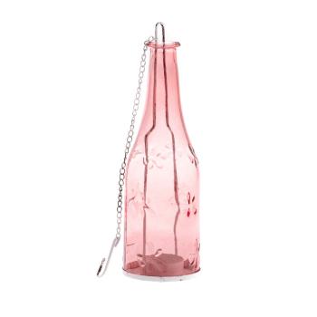 Felinar de agățat din sticlă Dakls Romance, roz