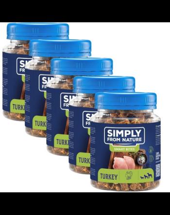 SIMPLY FROM NATURE Smart Bites cuburi curcan 5x130 g pentru caini