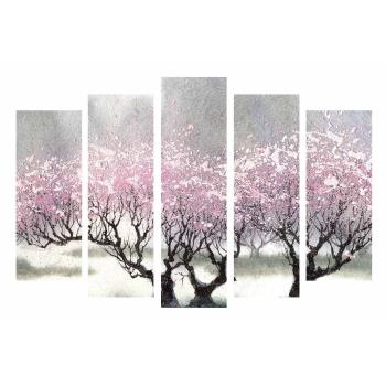 Tablou din 5 piese pe pânză Cherry Blossom