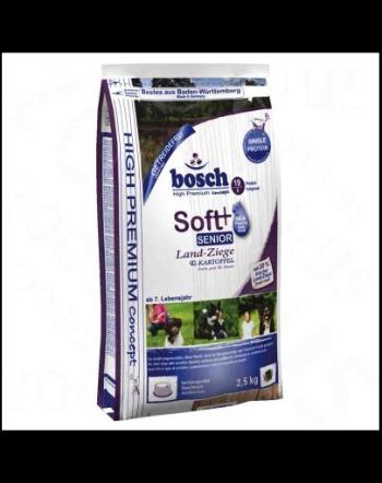 BOSCH Soft Senior Hrana uscata cu carne de capra si cartofi pentru cainii senior 12,5 kg + recompense sticks 7 buc.