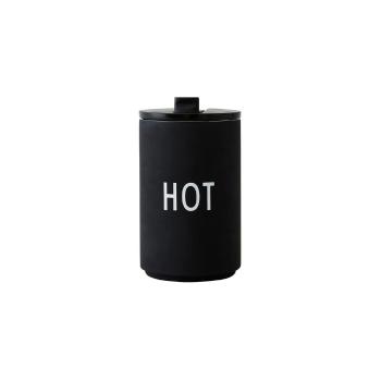 Cană termos Design Letters Hot, 350 ml, negru