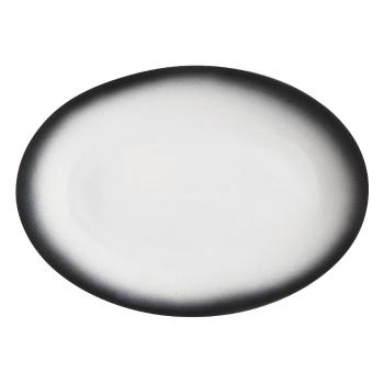 Farfurie ovală din ceramică Maxwell & Williams Caviar, 35 x 25 cm, alb - negru