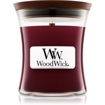 Woodwick Black Cherry lumânare parfumată  cu fitil din lemn 85 g