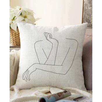 Față de pernă din amestec de bumbac Minimalist Cushion Covers Pose, 55 x 55 cm