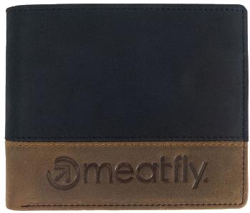 Meatfly Portofel din piele pentru bărbați Eddie Premium Black/Oak