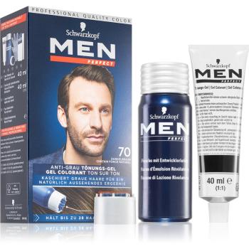 Schwarzkopf Men Perfect Anti-Grey Color Gel gel tonifiant pentru păr pentru bărbați 70 Natural Dark Brown