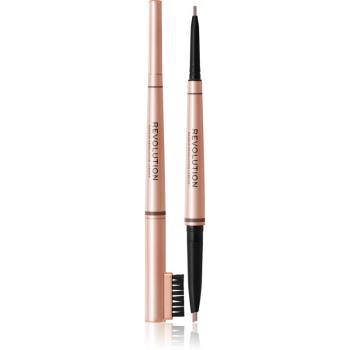 Makeup Revolution Balayage Brow creion dermatograf cu două capete pentru sprâncene cu pensula culoare Brown 0,38 g