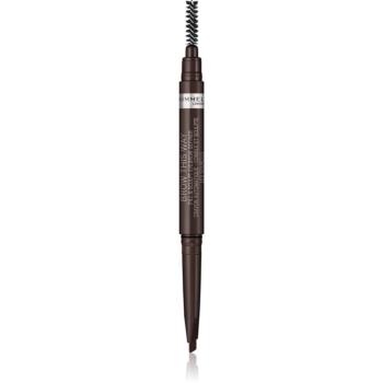 Rimmel Brow This Way creion pentru sprancene perie 2 in 1 culoare 003 Dark Brown 0,25 g