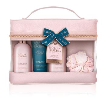 Baylis & Harding Set de îngrijire corporală cu geantă de toaletă Ulei de jojoba, vanilie și de migdale 5 buc