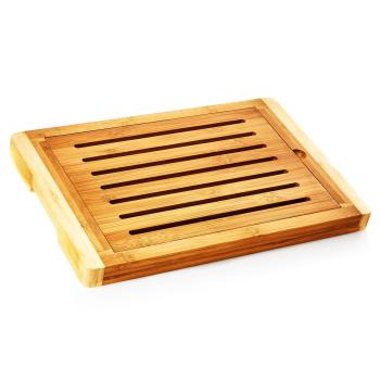 Klarstein Blat pentru feliat pâine cu tavă pentru firimituri, bambus, 38 x 3 x 25,5 cm (LxÎxl), reciclabilă