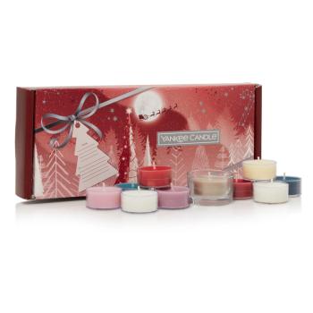 Yankee Candle Set cadou de Crăciun de lumânări de ceai și suport pentru lumânări