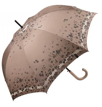 Esprit Umbrelă pentru femei Long AC Poetry Flower 58633 Taupe Gray