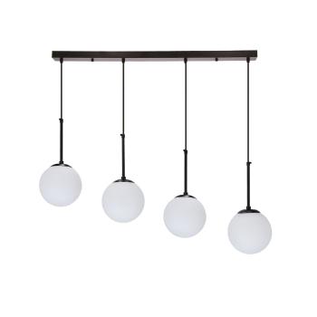 Lustră neagră cu abajur din sticlă 15x84 cm Pompei – Candellux Lighting