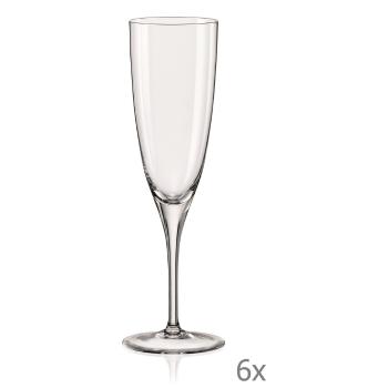 Set 6 pahare pentru șampanie Crystalex Kate, 220 ml