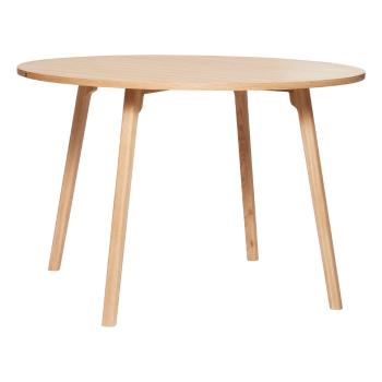 Masă de dining în culoare naturală rotundă cu aspect de lemn de stejar ø 115 cm Ground – Hübsch