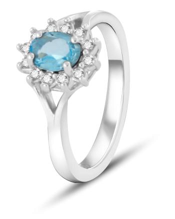 Beneto Exclusive Inel fermecător cu topaz albastru TOPAGG4 52 mm