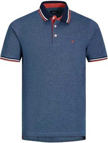 Jack&Jones PLUS Tricou polo pentru bărbați cămașă polo Slim Fit JJEPAULOS 12143859 Denim Blue 4XL