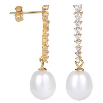 JwL Luxury Pearls Cercei perlat de aur cu cristal JL0405