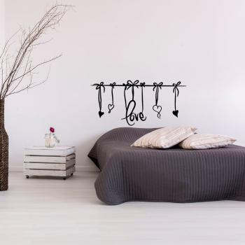 Autocolant Ambiance Love Headboard, alb