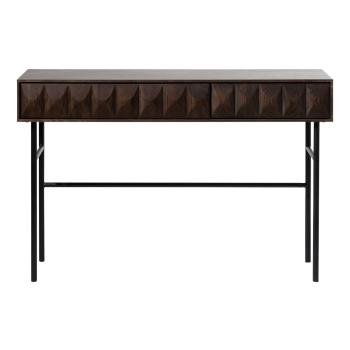 Masă consolă maro închis cu blat cu aspect de lemn de stejar 39x117 cm Latina – Unique Furniture