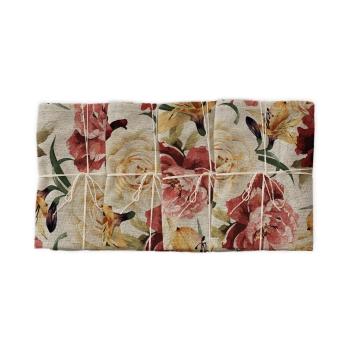 Set 4 șervețele textile Linen Couture Roses, lățime 40 cm