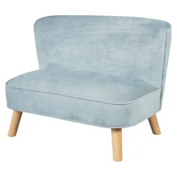 Canapea pentru copii albastru-deschis cu tapițerie din catifea 70 cm Lil Sofa – Roba