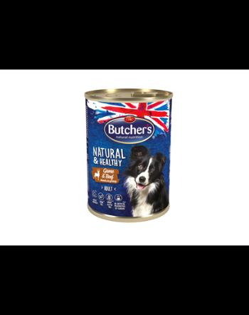 BUTCHER'S Dog Natural&amp;Healthy Hrana umeda cu carne de vanat si vita in sos pentru caini 400g