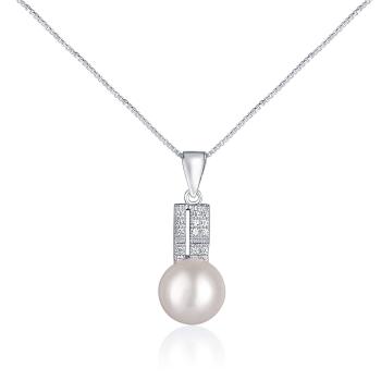 JwL Luxury Pearls Colier elegant cu perle reale și zirconii JL0645 (lanț, pandantiv)