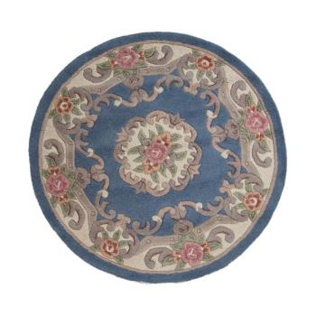 Covor din lână Flair Rugs Aubusson, ⌀ 120 cm, albastru