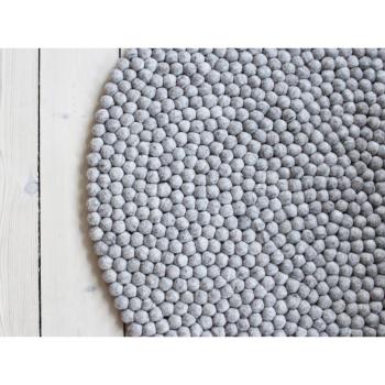 Covor cu bile din lână Wooldot Ball Rugs, ⌀ 120 cm, maro nisip