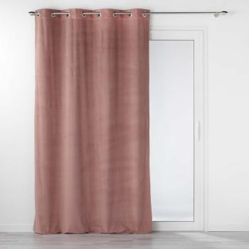 Draperie roz din catifea 140x260 cm Velouriane – douceur d'intérieur