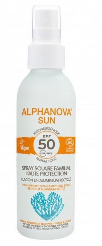 ALPHANOVA SUN spray de protecție solară pentru familie, în recipient de aluminiu SPF 50 BIO 150 g