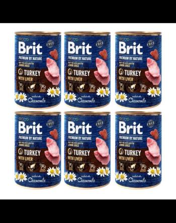 BRIT Premium by Nature Junior Turkey and liver 6x400 g set hrana umeda catelusi, curcan si ficat