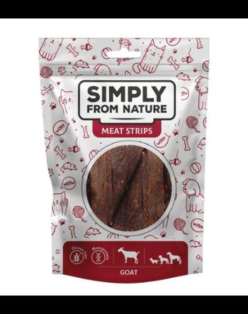 SIMPLY FROM NATURE Meat Strips Recompense pentru caine, cu carne de capra 80 g