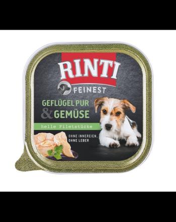 RINTI Feinest Poultry Pure&amp;Vegetables tava pasare si legume pentru caine 150 g