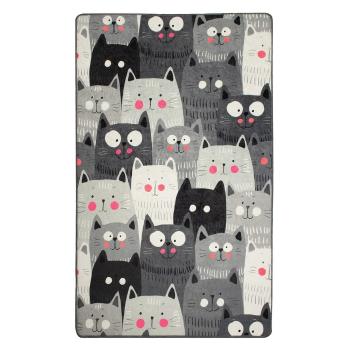 Covor antiderapant pentru copii Conceptum Hypnose Cats, 140 x 190 cm, gri