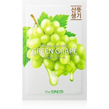 The Saem Natural Mask Sheet Green Grape Mască de iluminare și revitalizare 21 ml