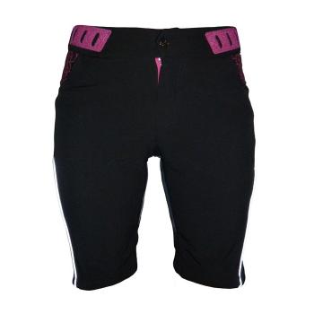 
                 HAVEN Pantaloni scurți de ciclism fără bretele - SINGLETRAIL LADY - negru/roz  
            