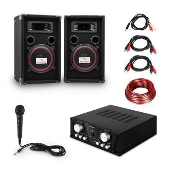 Electronic-Star Easy DJ Set Black, sistem PA, amplificator PA, 2 x difuzor, micro, negru