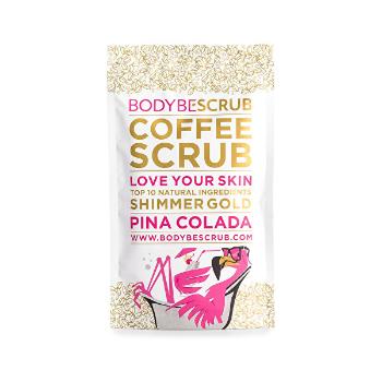 BODYBE Peeling de cafea cu efect lucios Pina Colada (Coffee Scrub Shimmer Gold) 100 g