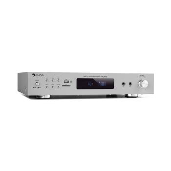 Auna AMP-9200, BT, amplificator stereo digital, 2x60W RMS, BT, 2x microfon, argintiu