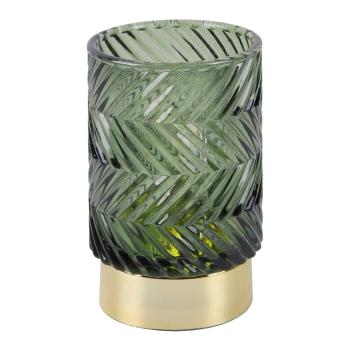 Decorațiune luminoasă din sticlă cu LED PT LIVING Zig Zag, verde