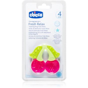 Chicco Fresh Relax Teething Ring jucărie pentru dentiție 4m+ Cherry 1 buc