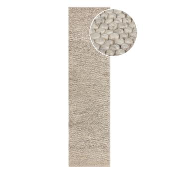 Covor tip traversă gri deschis țesut manual din amestesc de lână 60x230 cm Minerals – Flair Rugs