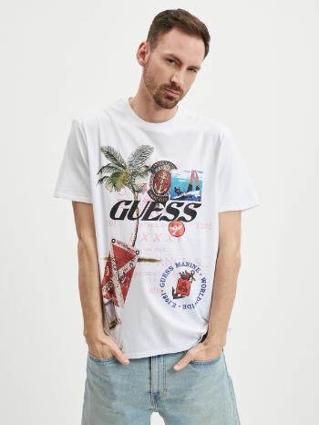 Guess Nautica Collage Tricou Alb