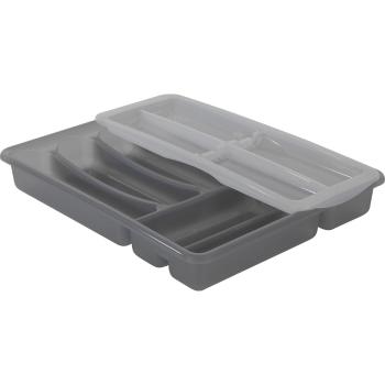 Măsuță din plastic gri pentru sertar 39 x 32 cm Basic Plus - Rotho