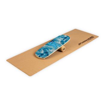 BoarderKING Indoorboard Flow, placa echilibru, saltea, cilindru, lemn / pluta