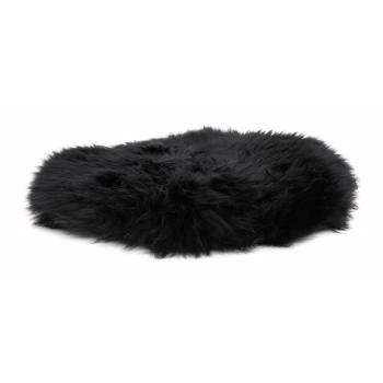 Pernă scaun din blană de oaie Native Natural Round, ⌀ 40 cm, negru