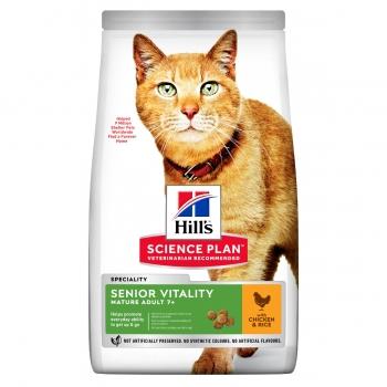 HILL'S SCIENCE PLAN Senior Vitality 7+, Pui, hrană uscată pisici senior, 300g